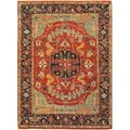 Pasargad Home Ferehan Serapi Collection HandKnotted Wool Area Rug Rust  Navy 5 ft 1 in x 7 ft 3 in ps30 5x7